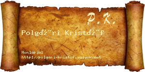 Polgári Kristóf névjegykártya